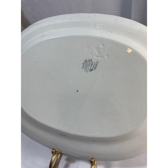 Antique Numbered LS & S Columbus Furnivals 16" Platter - 1852 Reg Number - Picture 9 of 10